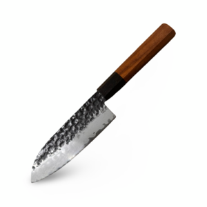 Ko-Santoku – Kompakt 3-lags japansk køkkenkniv med træskede (Saya)